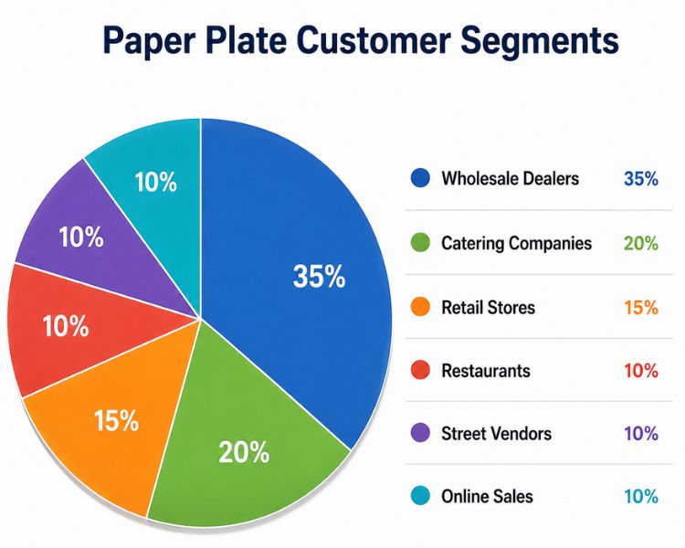 pie chart diagram on paper plate customer segment