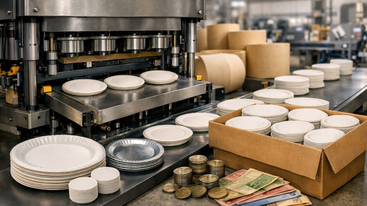 featured image for the article on paper plate machine price in india